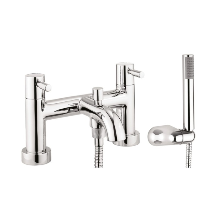 Product Cut out image of the Crosswater Fusion Bath Shower Mixer with handset shower attachment
